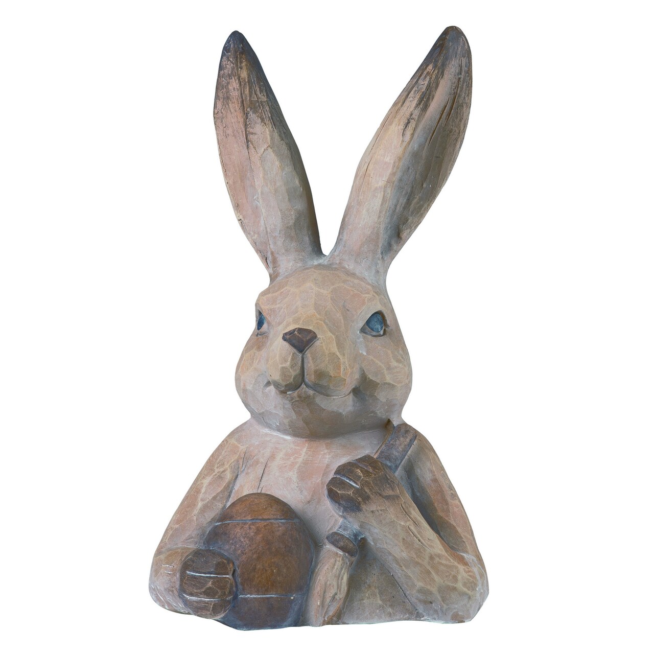 Transpac 20.5" Easter Painter Bunny Bust - Multicolor Resin Outdoor Sculpture, Animal Statue Decor for Home, 20.5in H, 11.5in L, 10.5in W